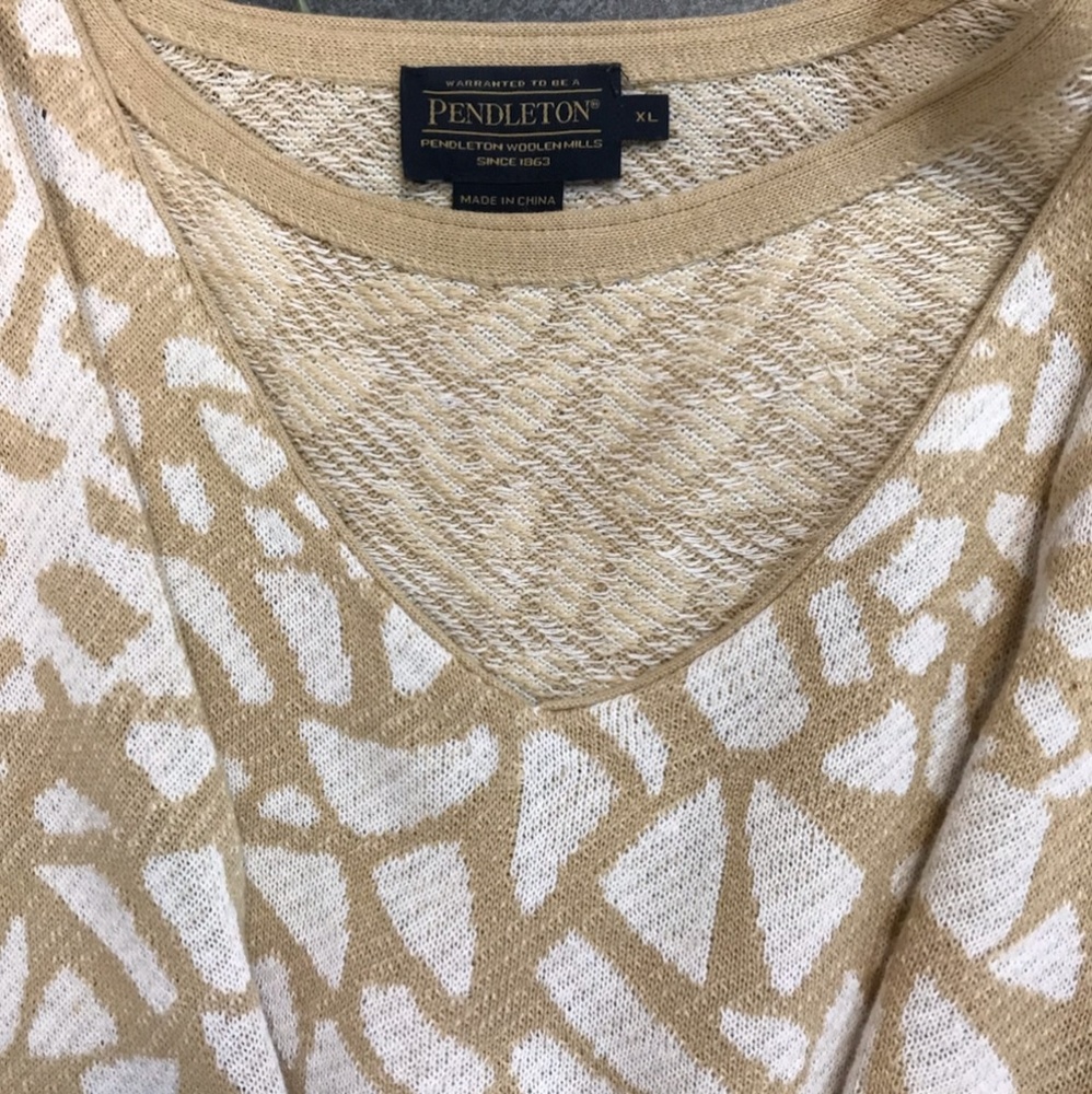 Pendleton Tan Brown Linen Cotton Shell Sweater Set - image 3